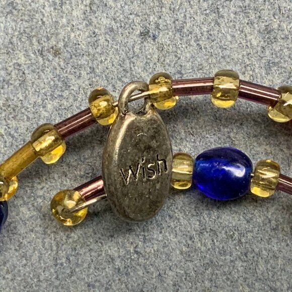 Memory Wire Bracelet 7 In Multi-Color Silver Wish Believe Laugh Trust Imagine - Picture 2 of 7